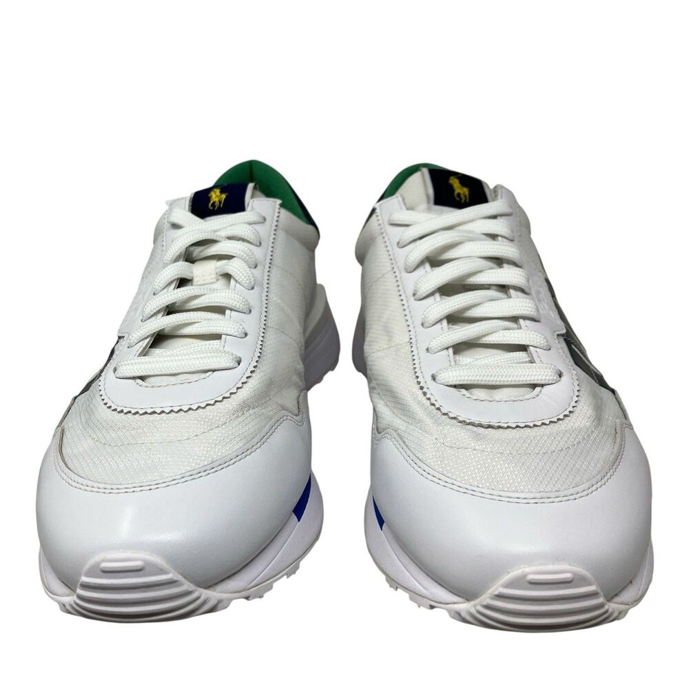 Polo Ralph Lauren Mens 12 Train 89 Leather Oxford Retro White Sneaker SK LTZ‎ - Picture 2 of 8